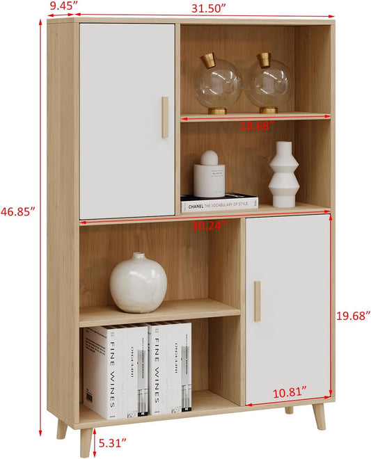 Modern 2 Door Sideboard Display Cabinet Wooden Cupboard Living Room Storage Book