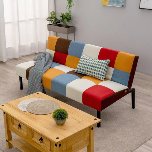 Sofa + Bed Modern Sleeper Sofa Settee Rainbow Patchwork for Living Room