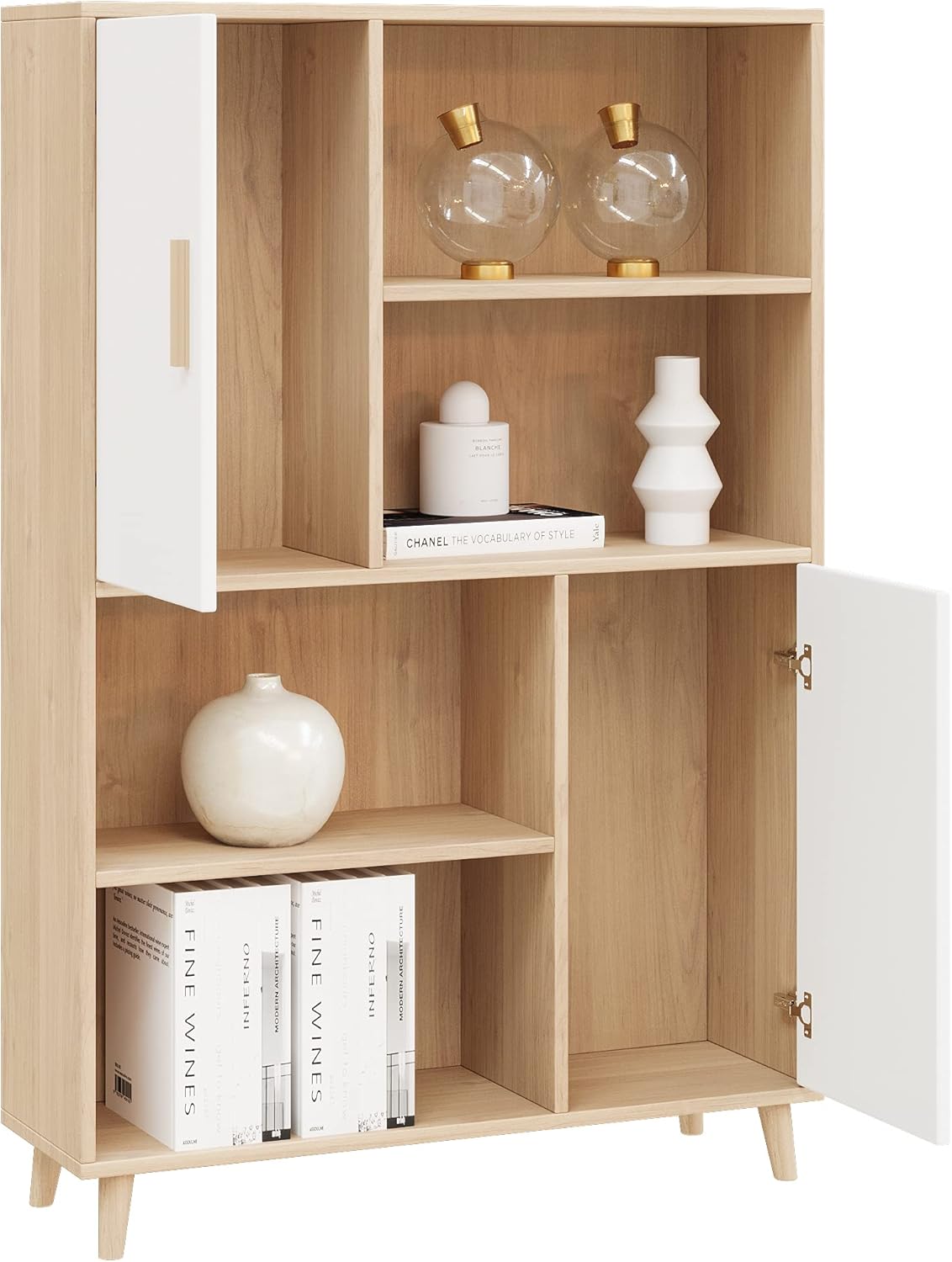 Modern 2 Door Sideboard Display Cabinet Wooden Cupboard Living Room Storage Book