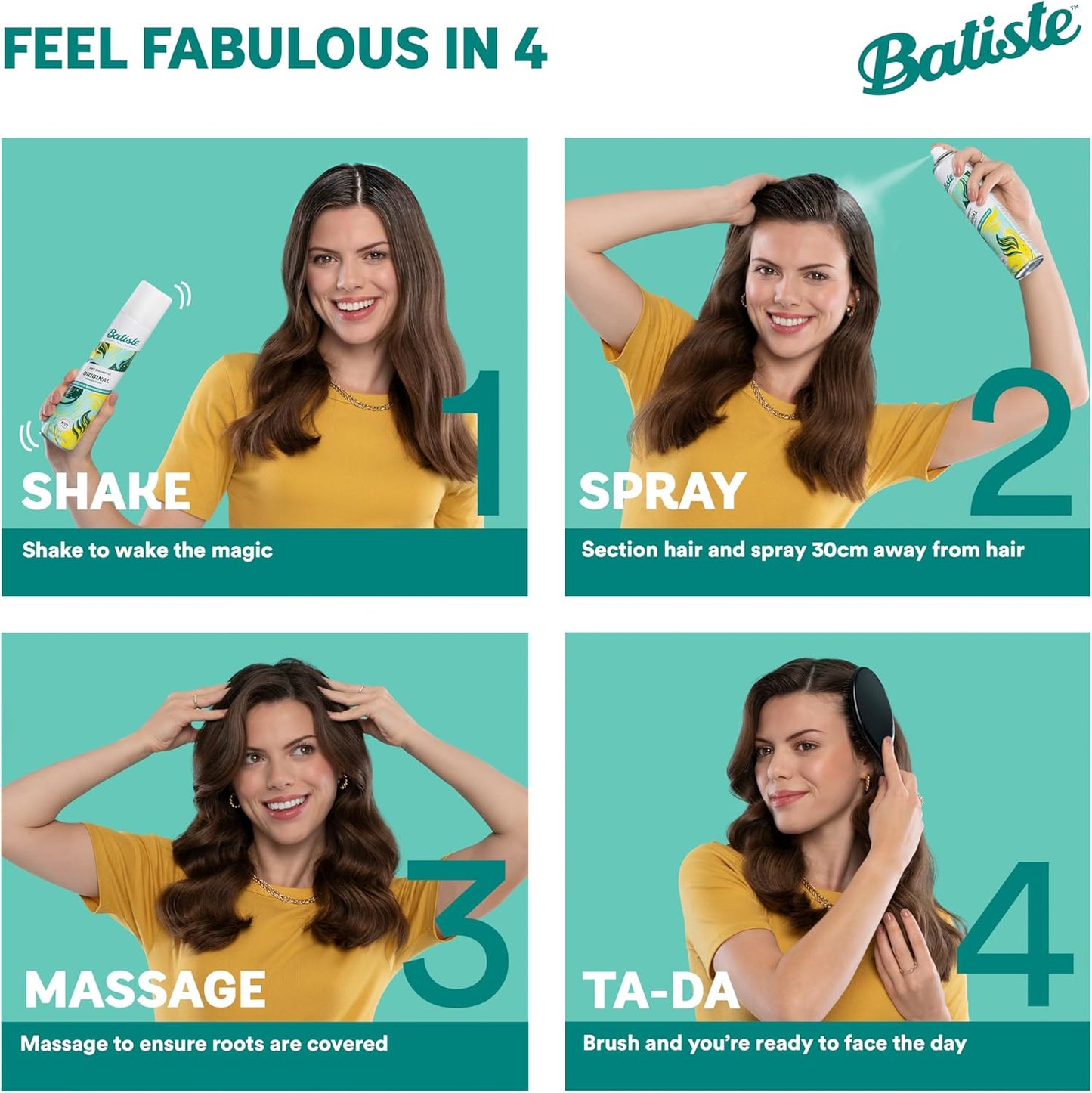 Batiste Dry Shampoo in Blush 200ml, Floral & Flirty Fragrance, Spray to Refresh