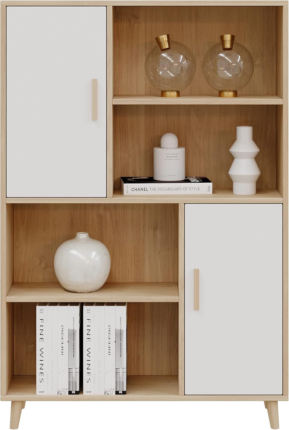 Modern 2 Door Sideboard Display Cabinet Wooden Cupboard Living Room Storage Book