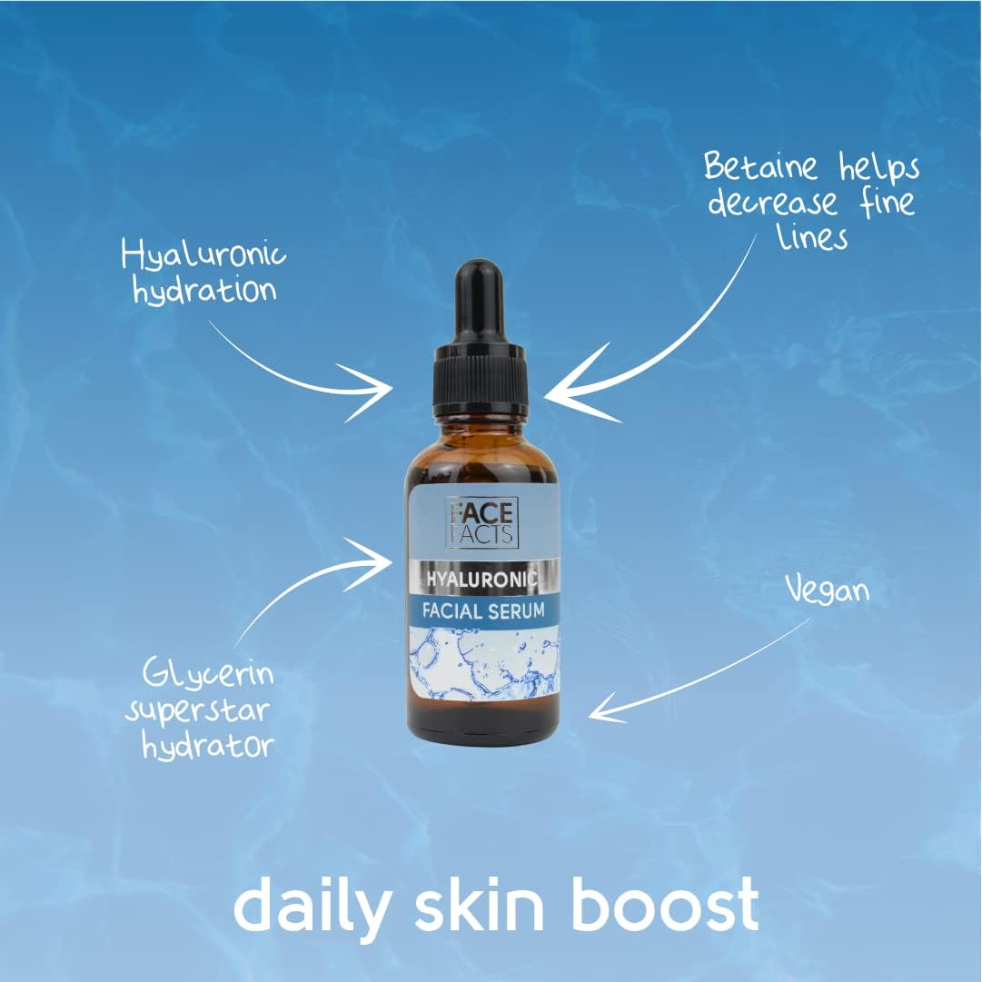 Face Facts Facial Serum Hyaluronic, Reduce Fine Lines & Wrinkles, Revive & Sooth