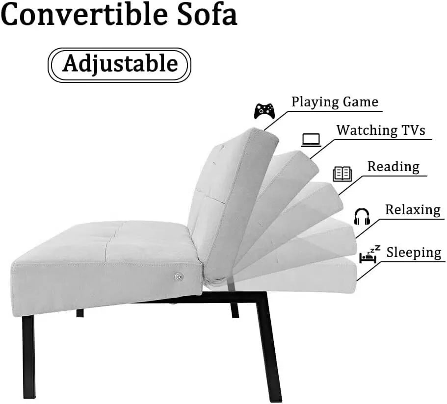 Sofa + Bed Modern Sleeper Sofa Settee Rainbow Patchwork for Living Room