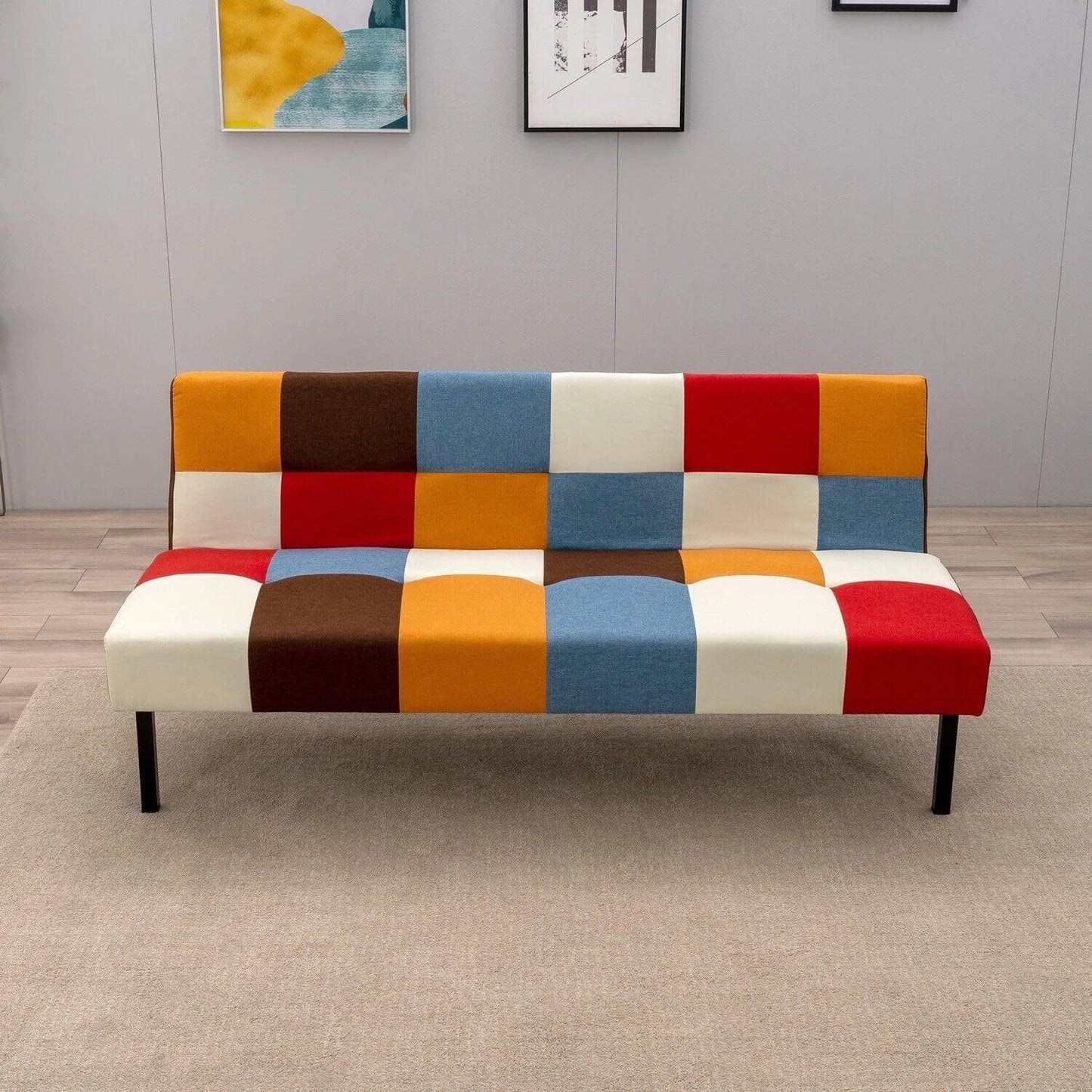 Sofa + Bed Modern Sleeper Sofa Settee Rainbow Patchwork for Living Room