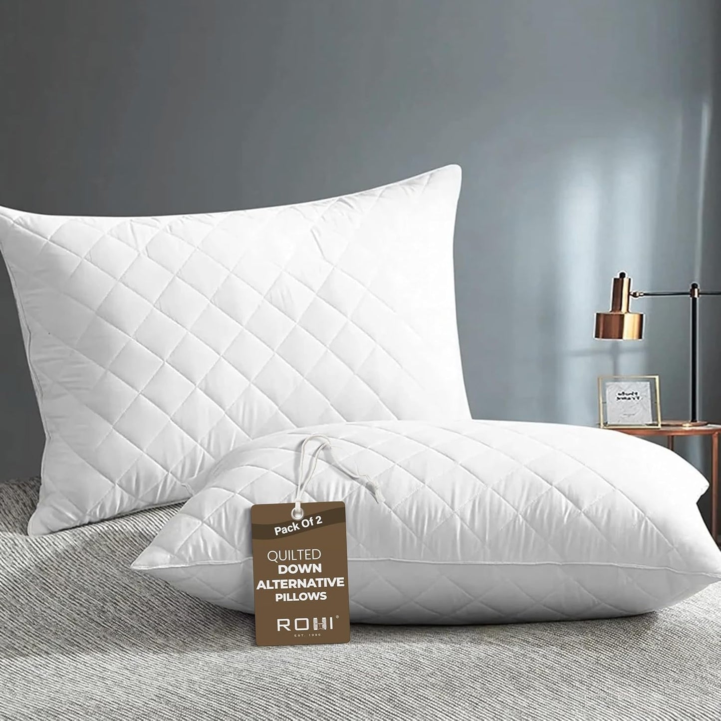 Luxury Quality Micro Fibre Quilted Pillows Hotel High Quality Filled Bounce Back