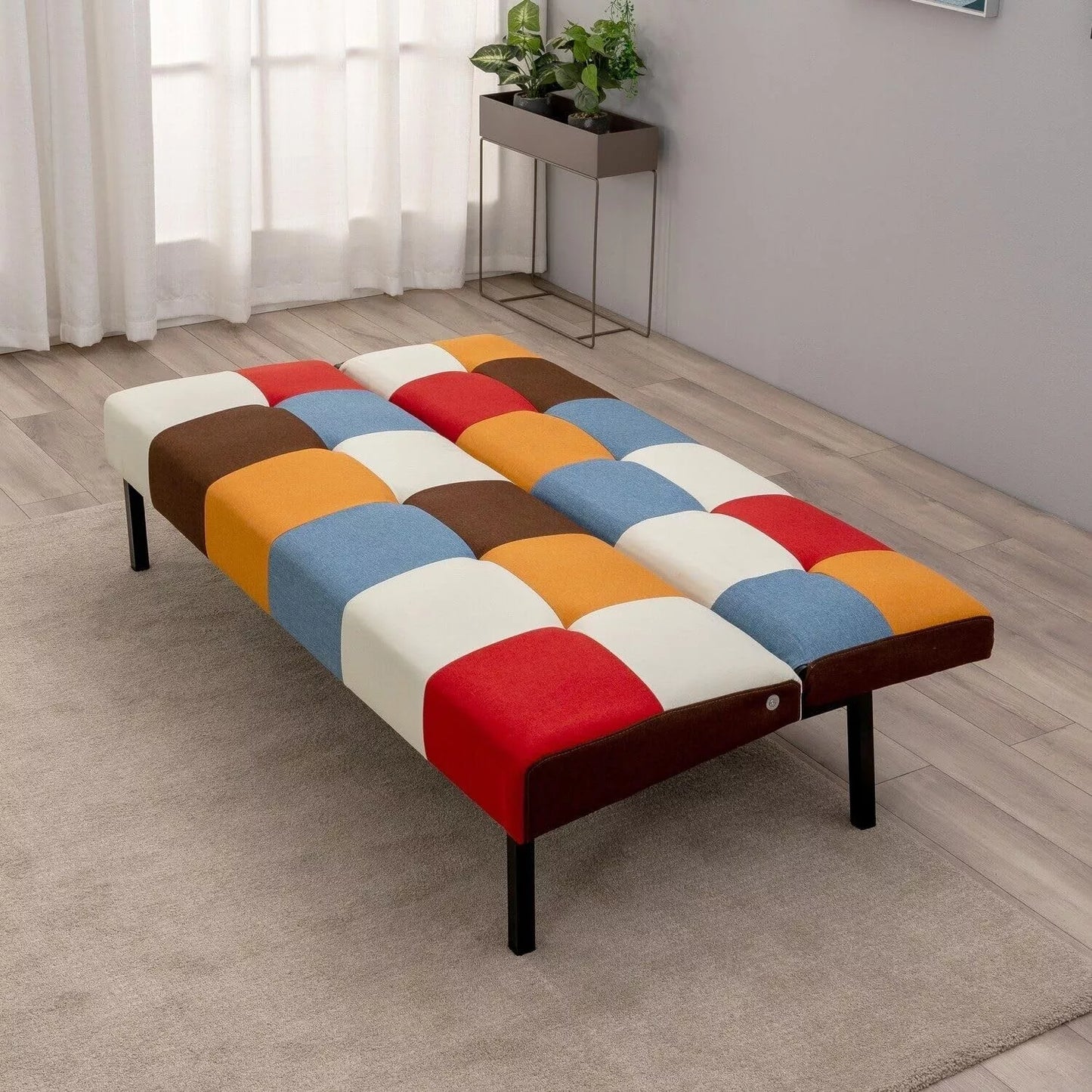 Sofa + Bed Modern Sleeper Sofa Settee Rainbow Patchwork for Living Room