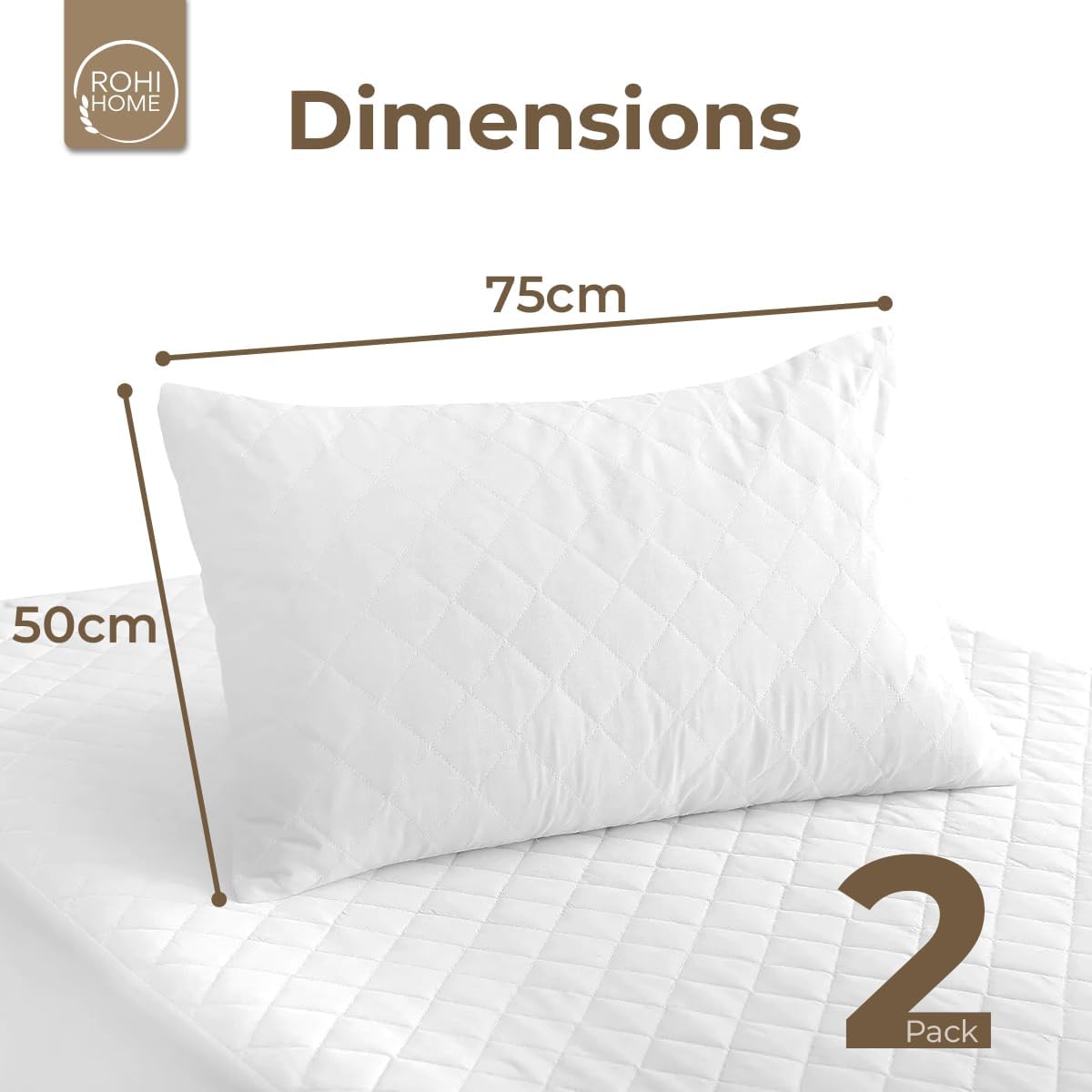 Luxury Quality Micro Fibre Quilted Pillows Hotel High Quality Filled Bounce Back
