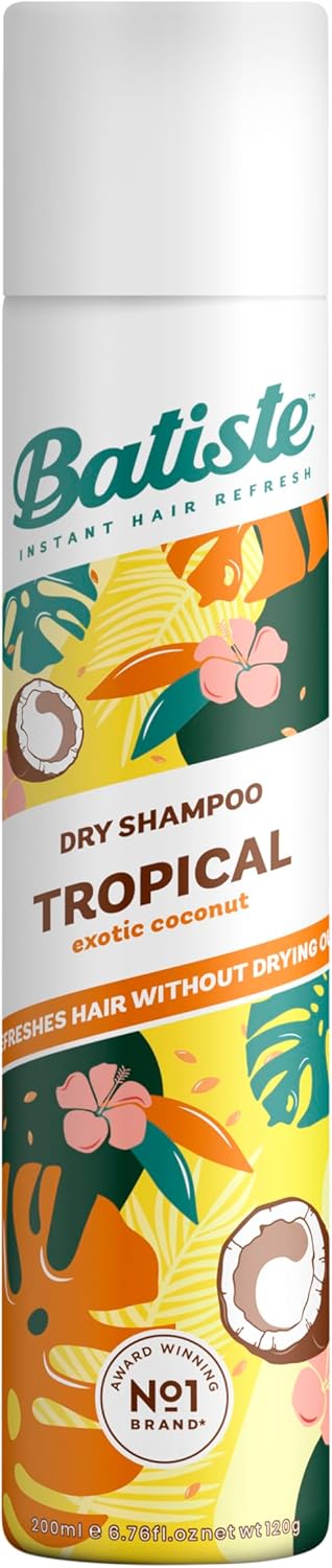 Batiste Dry Shampoo in Tropical, Coconut & Floral Fragrance, Spray to Refresh