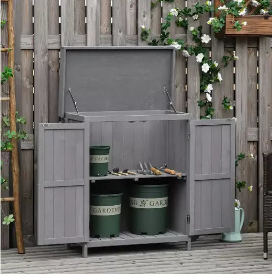 Shed Garden Storage Outdoor Keter Grey Box  Lockable Tool Bin Large High Quality
